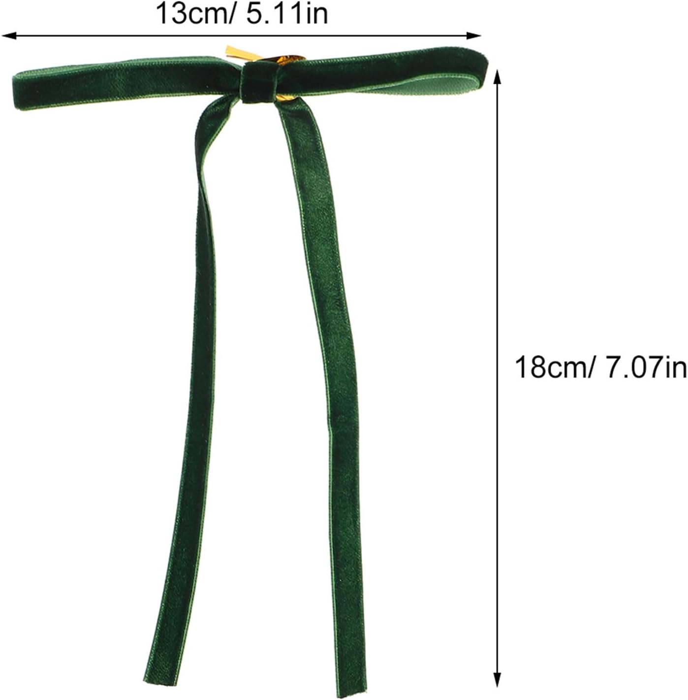 48pcs Velvet Christmas Tree Bow Pre Tied Dark Green Ribbon Decor image 2