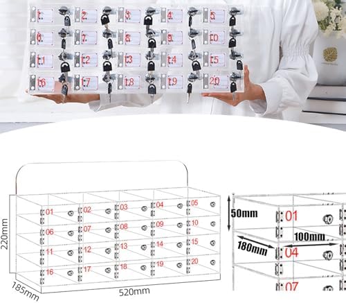 Clear Acrylic Cell Phone Locker Box for Classroom - Secure Storage Cabinet with Grids & Locks for Schools, Meeting Rooms, Workshops, Gyms - Perfect for Organizing Devices