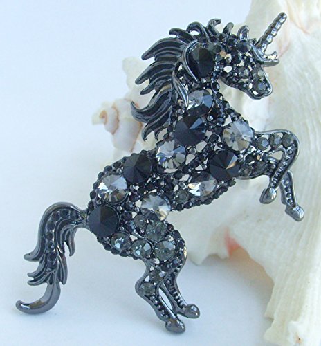Image of Unique Animal Unicorn Horse Brooch Pin Pendant Austrian Crystal BZ6172