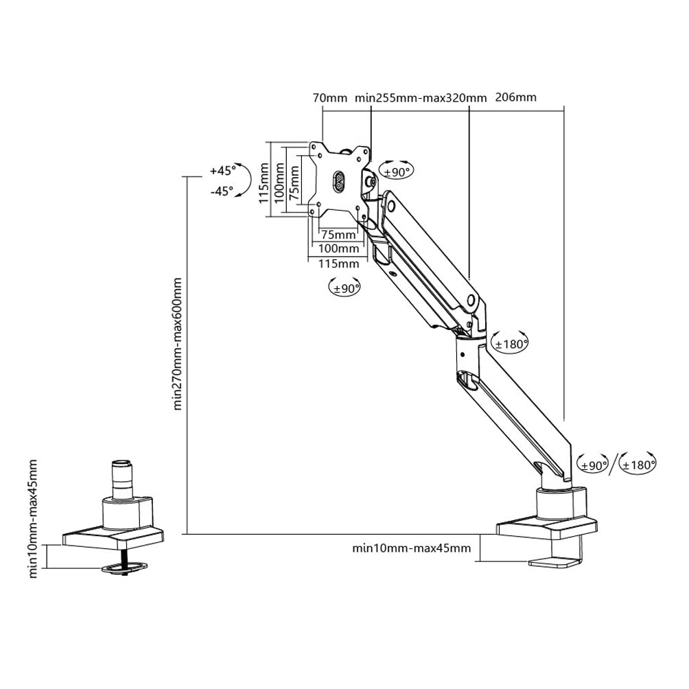 Neomounts NEWSTAR SOPORTE DE ESCRITORIO PARA PANTALLA 10-49"