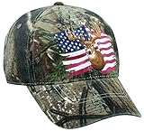 Realtree Adjustable Closure Deer and Flag Cap, Realtree Xtra Camo