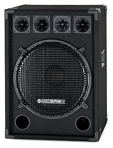 McGrey DJ-1522 DJ PA-högtalarbox 38 cm (15 tum) subwoofer 800 W (passiv, 2-vägssystem, trähölje, 35 mm fläns)