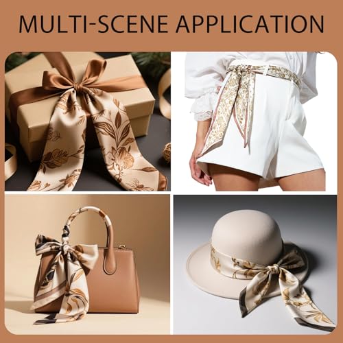 Breevo Purse Scarf for Handbags Silk Neck Hair Head Bag Accessory Satin Fashion Handle Belt Skinny4
