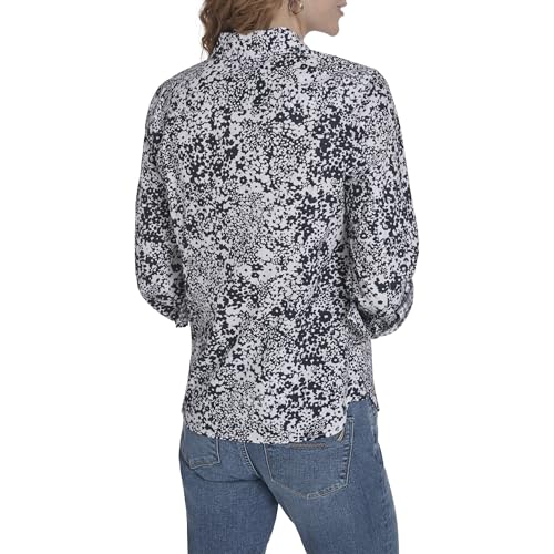 Image of Nautica Women's Button Front Long Sleeve Roll Tab Shirt