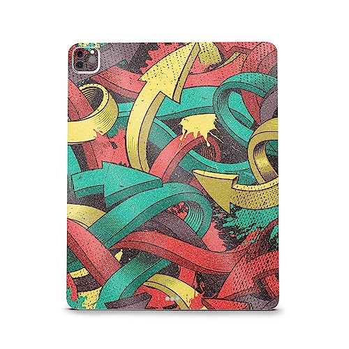 Image of MightySkins Carbon Fiber Skin Compatible with Apple iPad Pro 12.9 inch M2 6th Gen (2022) Full Wrap Kit - Triadic Arrows | Protective, Durable Textured Carbon Fiber Finish | Made in The USA