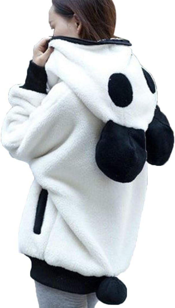 Women Hooded Sweatshirt, TUDUZ Christmas Cute Bear Ear Panda Winter Warm Hoodie Coat Women Hooded Jacket Outerwear (White, S)