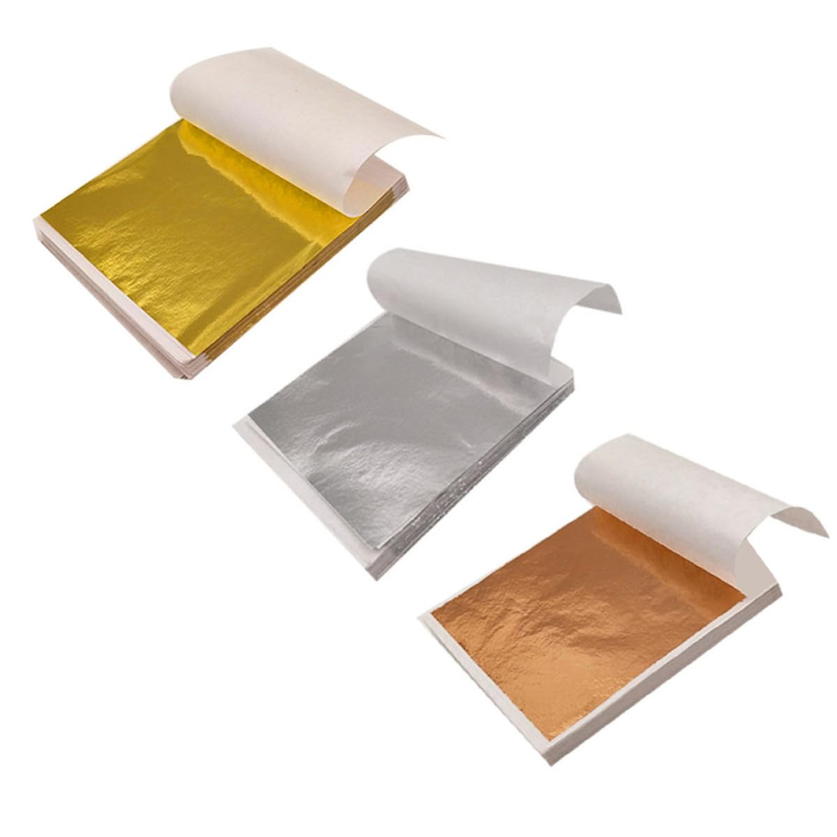 Pan de oro imitación en hojas para manualidades y decoración creativa en relieve con 300 láminas