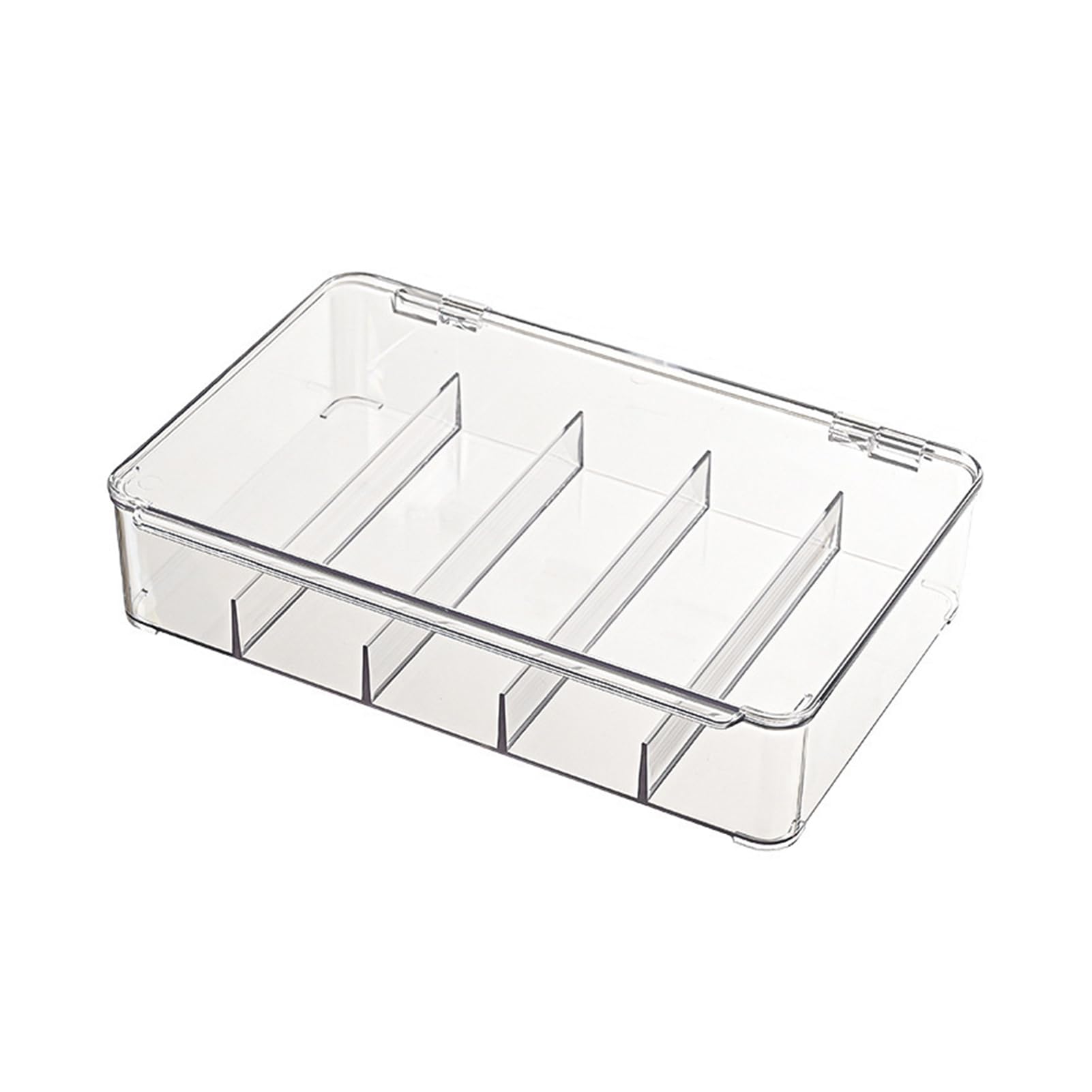 Glifora 5 Compartments Glasses Storage Box - Transparent Design Dustproof Organiser for Sunglasses, Eyewear and Small Items, Desktop Storage Box