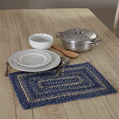 VHC-Brands-Farmhouse-Great-Falls-Blue-Table-Placemat-Blue-White-Jute-Blend-Rectangle-12x18-Inches VHC Brands Farmhouse Great Falls Blue Table Placemat Blue White Jute Blend Rectangle 12×18 Inches