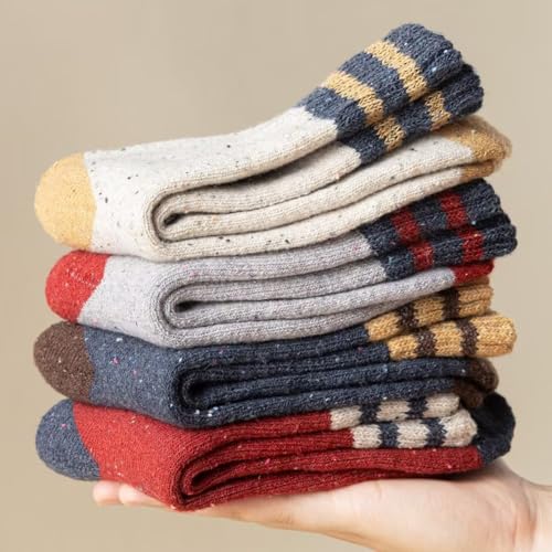 Image of Yoicy Womens Super Thick Wool Socks - Soft Warm Comfort Casual Crew Winter Socks (Pack of 3-5), Multicolor