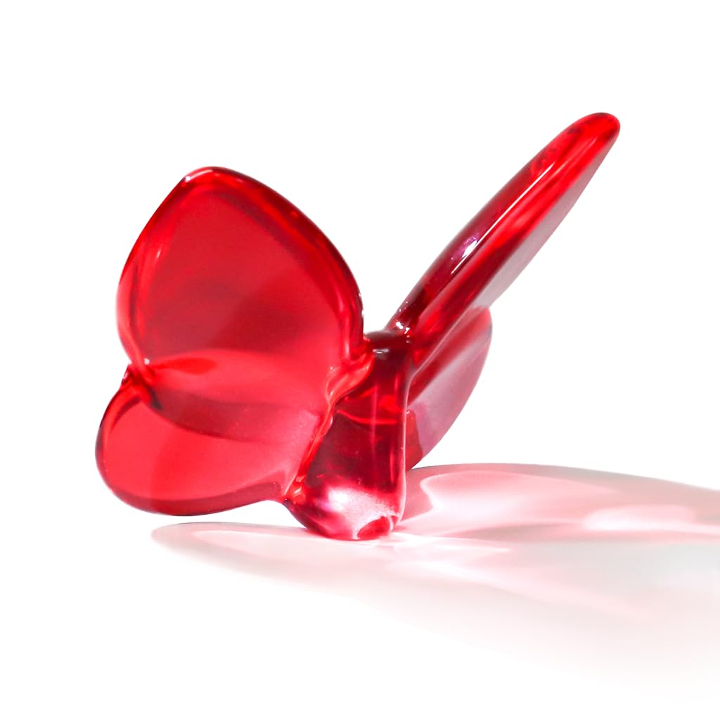 Rotroyce Red Crystal Butterfly Figurine Ornament, Handmade Glass Animal Collectible for Home/Wedding/Christmas Decor, Unique Gift for Collectors &