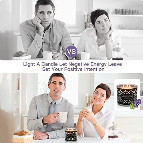 2 Pack Candles For Home Scented, Lavender Candle, 3 Wick Aromatherapy Candles Gifts For Women, 29 Oz 250 H Long Lasting Large Jar Candles, Soy Scented Candles For Birthday, Valentine, Mothers Day #TOP4