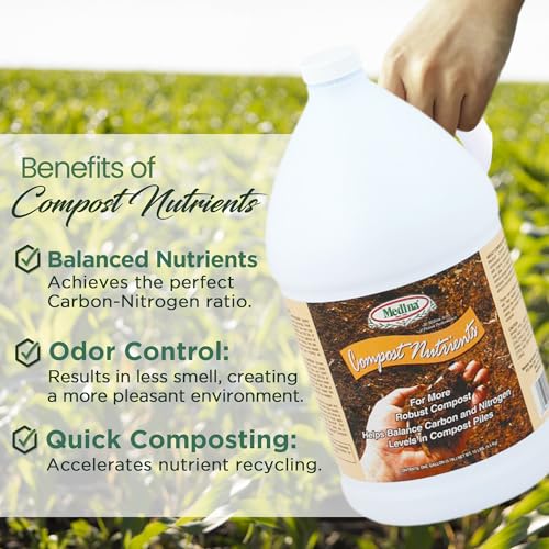 Medina Compost Nutrients - Compost Activator & Accelerator for Soil Improvement with Composting Cultures; Balances Elements, Maintains pH – Ideal for Garden Compost. 1 Quart Treats up to 250 lbs. - Thumbnail 2