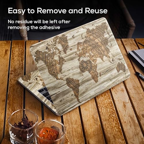 Image of Galaxsia World Map D14 Full Body Vinyl Laptop Skin /Sticker /Cover Upto 15.6 Inches Laptops Laminated-Removable-HD Quality Compatible for Hp-Dell-Sony-Lenovo-Asus etc.(15x10 Inches)