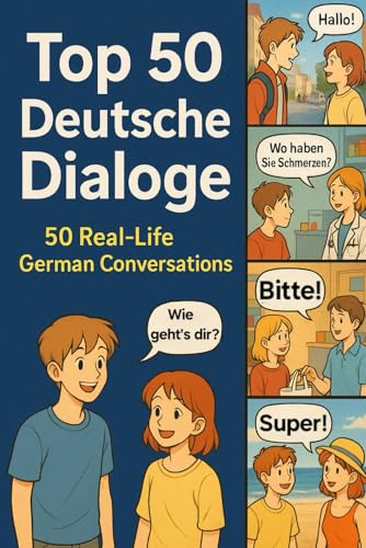 Top 50 Deutsche Dialoge: Sprechen lernen mit echten Gesprächen (Deutsch lernen, Band 2)