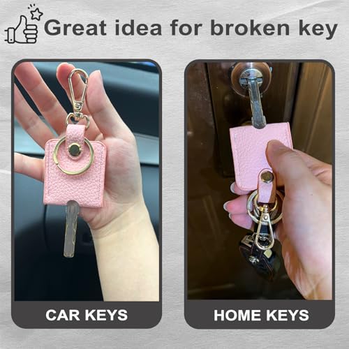 Image of Leather Key Sleeve, Broken Car Key Loop Replacement, Stylish Key Cover for Women Men