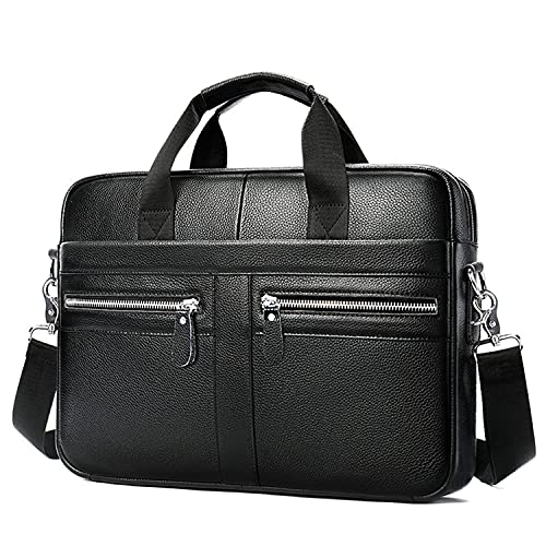 Bandolera de cuero vintage de 15,3 pulgadas para viaje, oficina, bolso bandolera para ordenador portátil, maletín para computadora y colegio, para hombre con diseño de bolsa de hombro