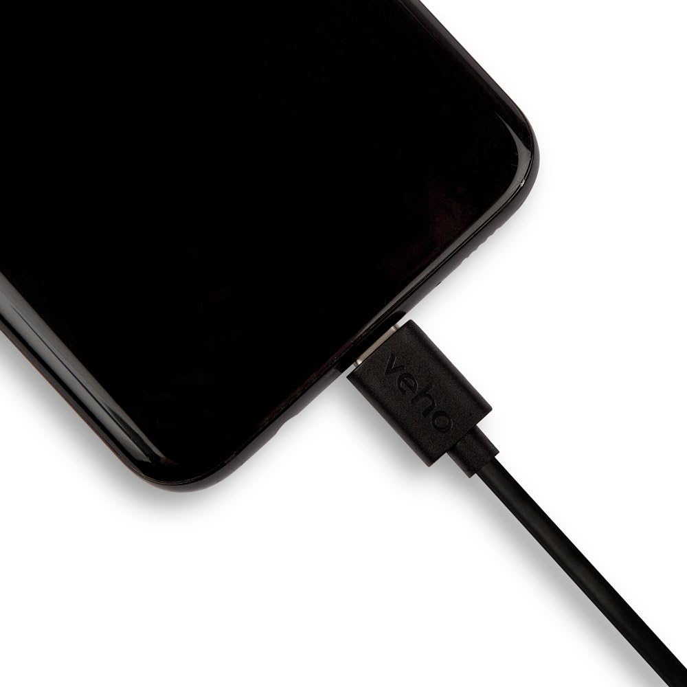 Veho Pebble USB-A to USB-C Cable | 0.2 Metres/ 0.7 Feet | Charge and Sync | Charger | Syncing | Durable | Android | Samsung Galaxy S8 | HTC | Macbook | Nintendo Switch | Black (VCL-002-C-20CM)