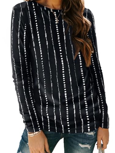 Image of AUTOMET Women's Long Sleeve Crewneck Shirts Casual Basic Tops