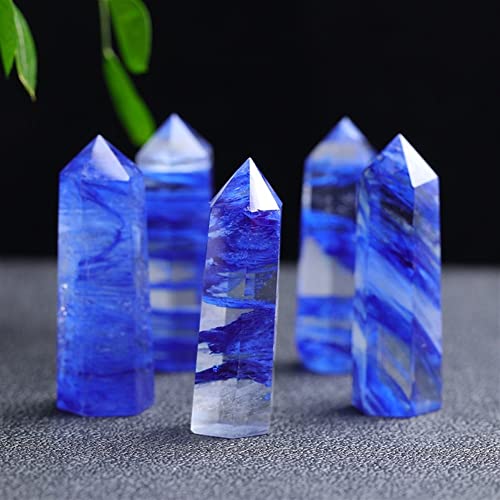 Colonne brute et polie en pierre fondue bleue, un cristal d'exception de 8-9cm - 5