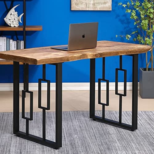 Image of Set of 2 Metal Table Legs Modern Industrial O-Shape Steel Legs for Dining Table Desk & Kitchen Furniture Heavy-Duty Powder-Coated Frame for DIY Custom Tables and Home Renovation Projects