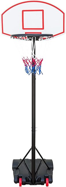 display4top Adjustable 179-209cm Portable Basketball Hoop,Portable Basketball Stand on Wheels