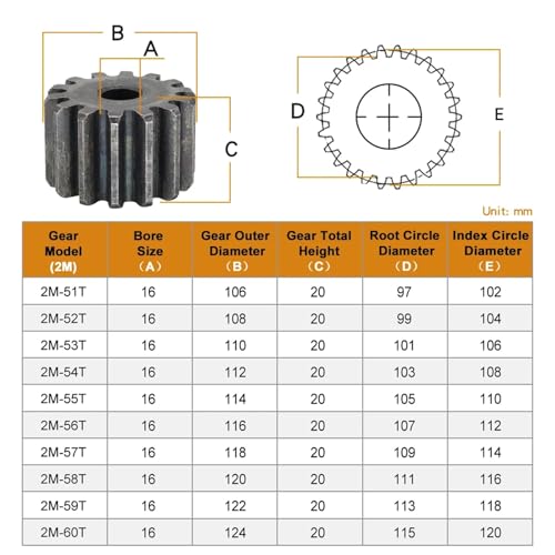Engrenage cylindrique 2M en acier pour vos projets de motorisation DIY - 2