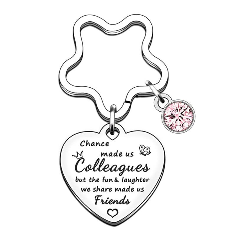 LdouxxColleagues Keyring Gifts Best Coworker Gift Perfect for Colleagues Leaving or Going Away Present for Women Chance Made Us Colleagues