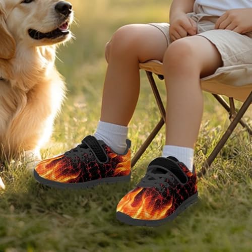 Cool Flame Shoes for Kids Boys Single Buckle Girls Athletic Sneaker Running Tennis Sneakers for Outdoor Activities3