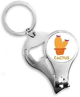 Planta em vaso de suculentas de cacto laranja anel de alicate de unha chaveiro abridor de garrafa cortador