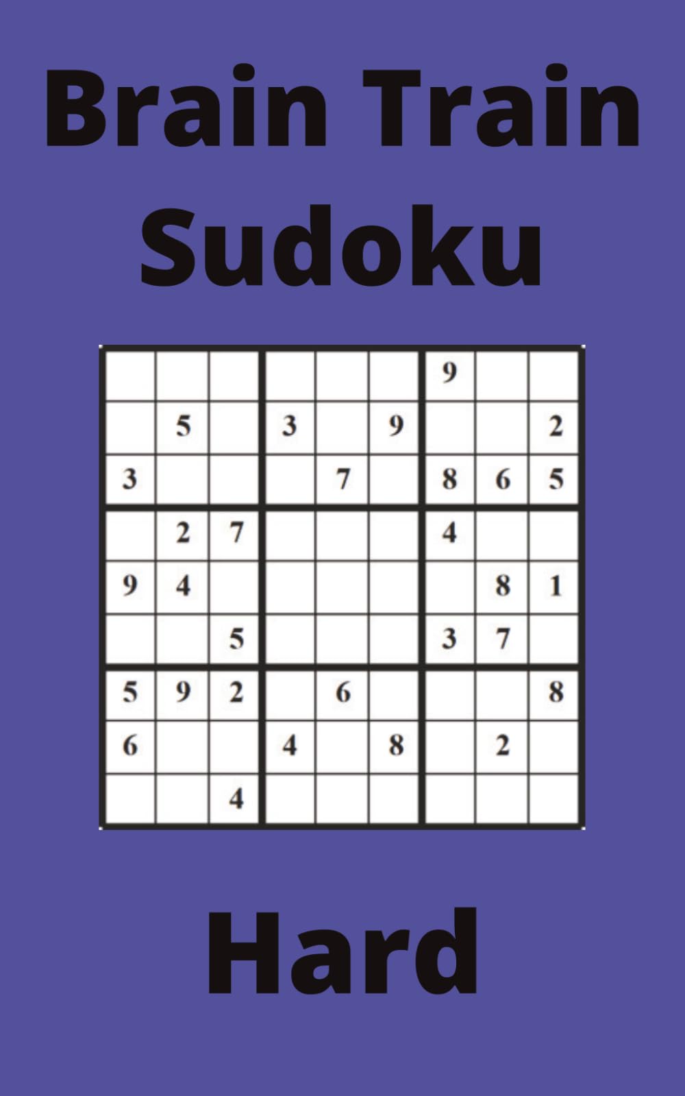 Blue Brain Train Sudoku Book, 9x9 Puzzles, 300 Pages, 5x8, Hard