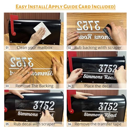 Image of Custom Reflective Mailbox Numbers and Street Address Decal - CMN01
