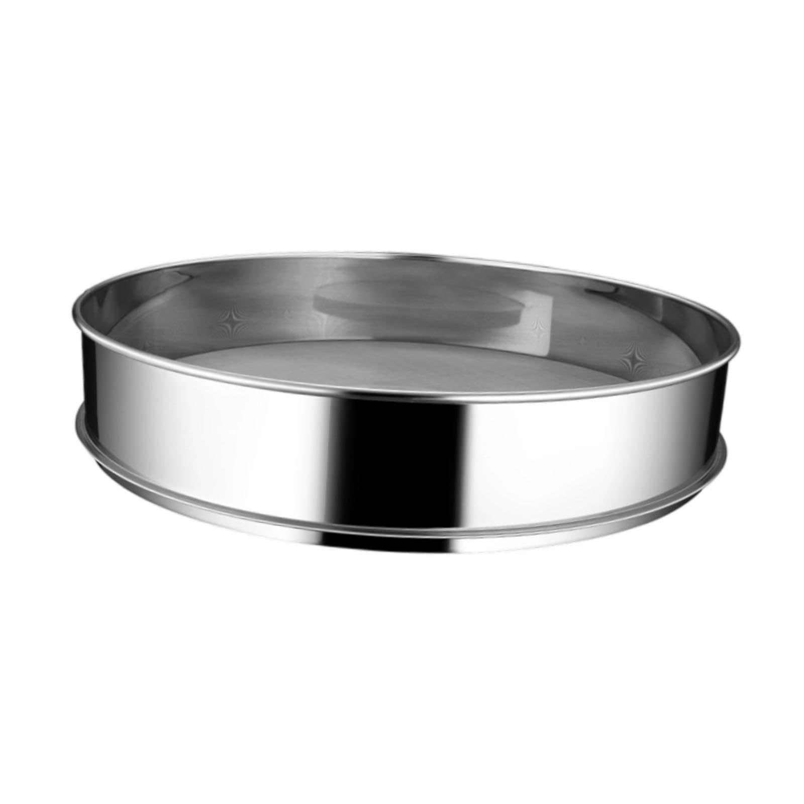 Tamis Fines Mailles Ustensile de Cuisine Sieve Farine Acier Inoxydable Filtration Fine Multifonctionnel Approprié Au Gâteaux, 40cm