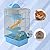 Youyijia 3 Tiers Hamster Cage 23 x 17 x 44cm Large Hamster Cage Castle Gorgeous Mouse Cage for Hamsters Mice (Blue)