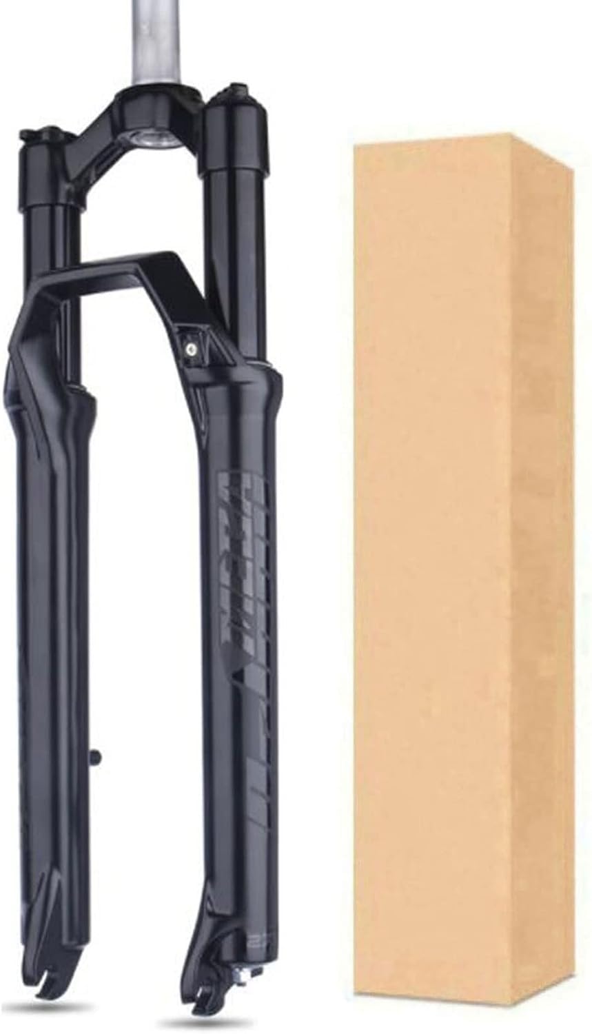 AZQOHMIS 27.5/29in Mountain Bike Suspension Fork, Aluminum Alloy 1-1/8" Steerer, 100mm Travel Spring Damping, 9mm Axle, Disc Brake Compatible 27.5in