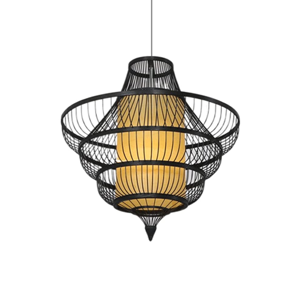 LQZCXMF Southeast Asia Decoration Chandelier Natural Bamboo Pendant Light  E27 Lamp Semi-flush Mount For Kitchen Island Farmhouse Aisle Stairs Hotel  ...
