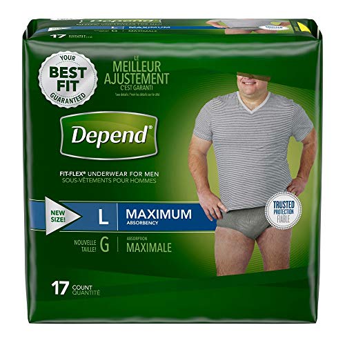 Depend Fit-Flex Underwear for Men Large Maximum Absorbency - (Pack of 2)