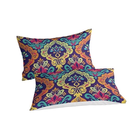 Housse de couette fleurs imprimé 3D parure de lit microfibre 3pcs - 3