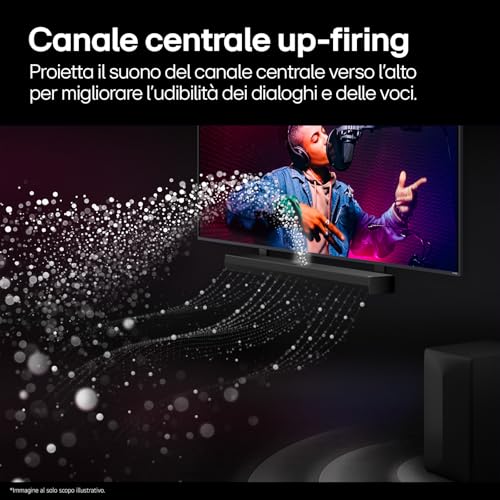LG S70TR Soundbar TV 500W su 5.1.1 Canali con Subwoofer Wireless, Casse Posteriori Incluse, Dolby Atmos, DTS:X, Speaker Centrale Up-firing, HDMI Passthrough 4K 120Hz, AI Sound Pro - Immagine 2