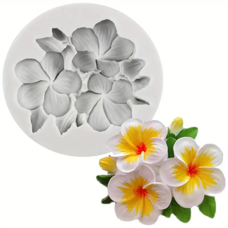 1 Cavity Plumeria Frangipani Flower Design Silicone Fondant Mould for Candy, Chocolate, Cake, Clay, Resin Soap and Scented Candle Aromatherapy DIY Craft Projects and Baking (Pack of 1)-image-10