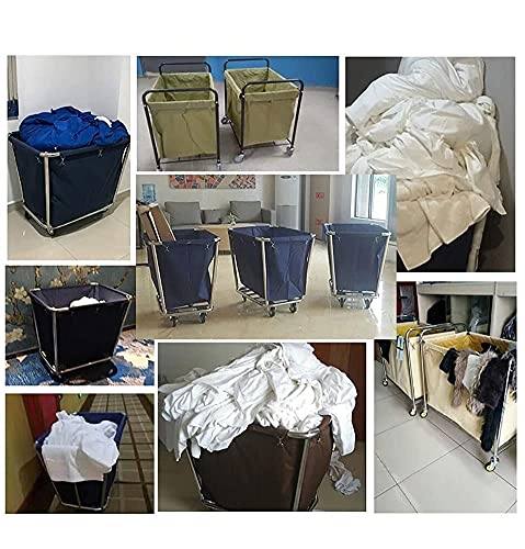 Commercial Heavy-Duty Laundry Hampers Cart,Large Stainless Steel Storage Trolley Cart With Wheels,Rolling Baskets Trucks With Removable Canvas Liners Bag For Lndustrial/Home (Brown-Z-8) #TOP6