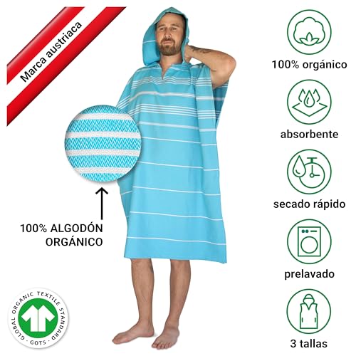 Poncho de baño con capucha LeStoff toalla de playa de algodón 4