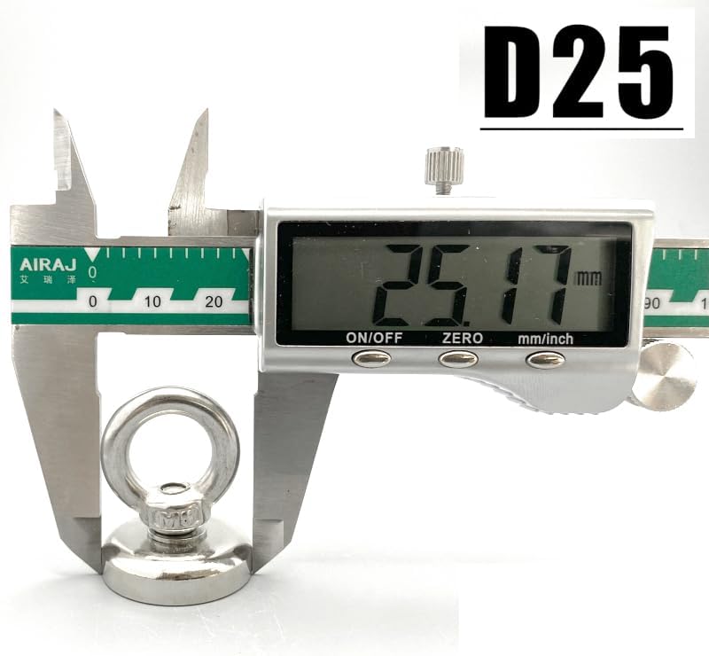 フックマグネット 1/2/3/5個 D25 NdFeB 磁性素材 マグネット D25mm ウォールハンガー スチール(1個)