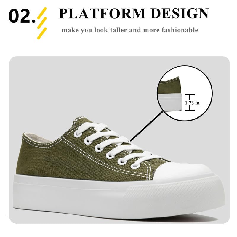 Platform Sneakers for Women Men Low Top Canvas Shoes for Women Classic Lace Up Canvas Platform Shoes Casual Tennis Walking Sneakers3
