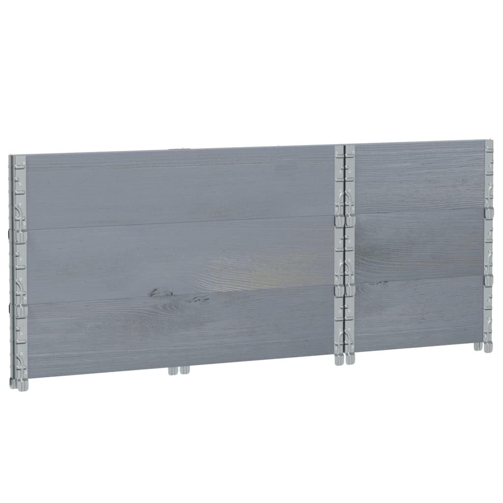 Paretali per Pallet 3pz Grigi 100x50cm Legno Massello di Pino, Commercio e Industria,Movimentazione di Materiali,Pianali di carico e Pallet, 20.4kg-3295372