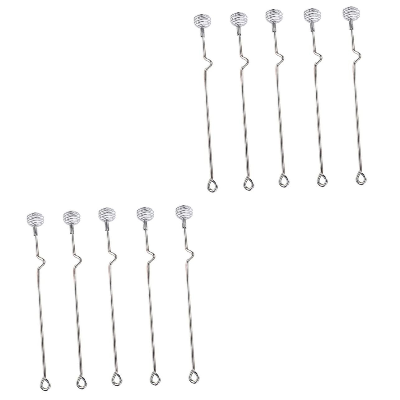 Cabilock 2sets Stainless Steel Honey Dipper Stirring Rods for Honey Syrup and Viscous Substances Easy to Use Clean Kitchen Utensils and for Daily Use 5pcs*2