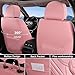 Coverado Car Seat Covers Full Set, Pink Leather Seat Covers for Cars, Universal Waterproof Car Seat Cover, Luxury Front and Back Car Seat Protector, Automotive Seat Covers Fit for Most Cars, Pink