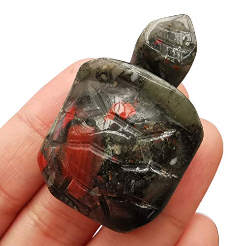 Manekieko Natural Africa Bloodstone Tortoise Crystals and Healing Stones