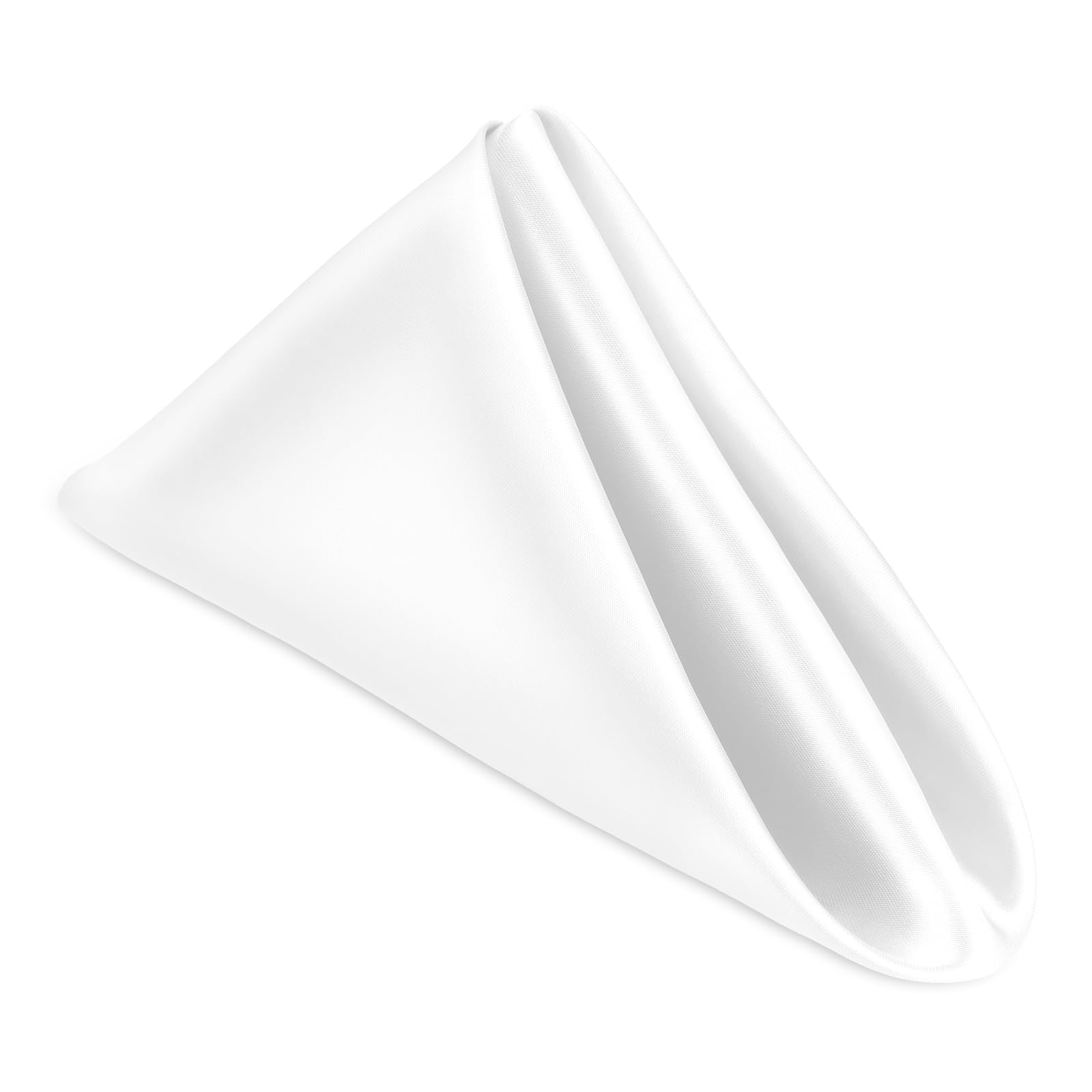 Piriuuo White Cloth Napkins Set of 6, 43 x 43 cm Polyester Napkins with Hemmed Edges, Washable for Parties Weddings & Dinners