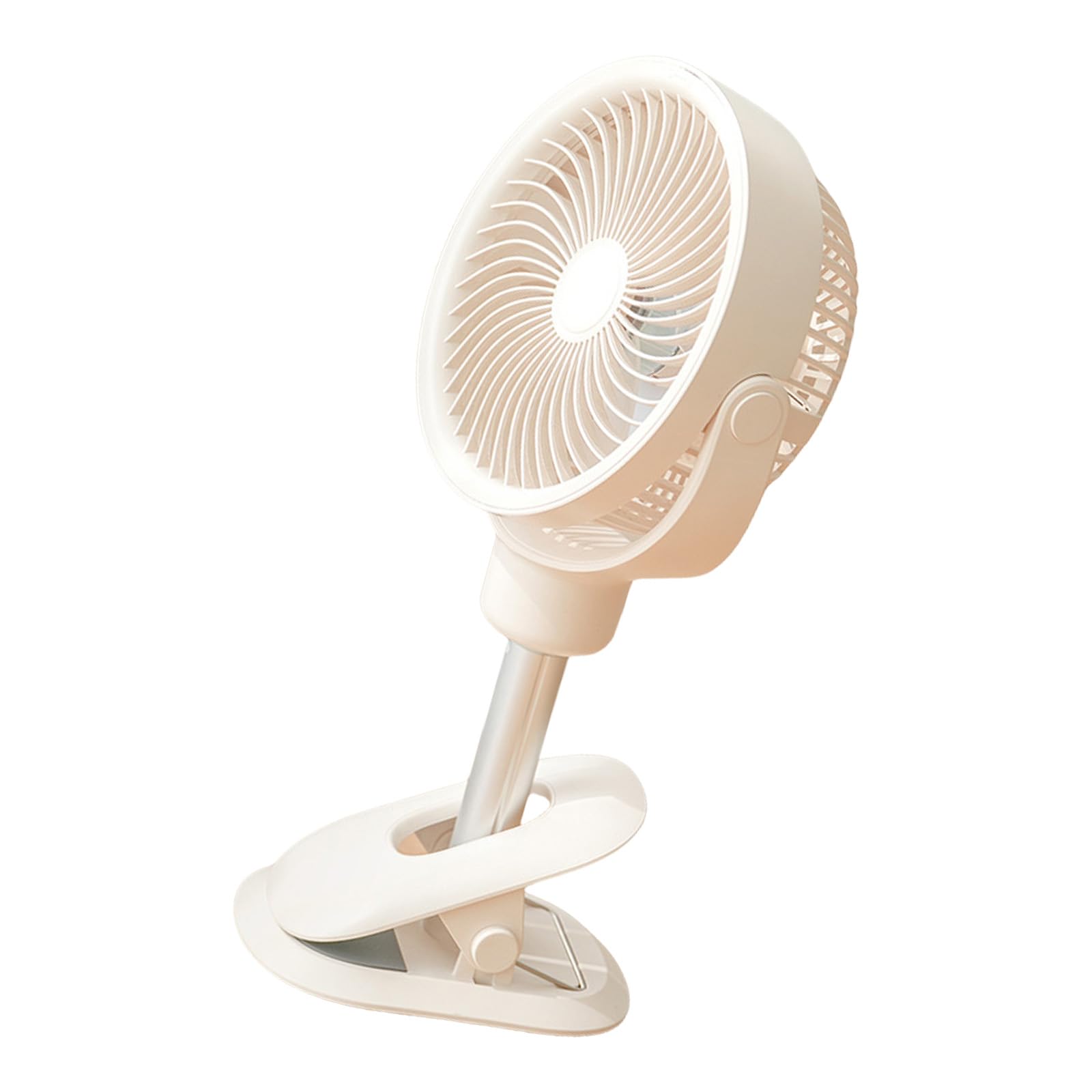 Elnwnnkc Oscillating Clip on Desktop Fan Adjustable Height USB Rechargeable Fan Portable Telescopic Floor with LED Light LED Light